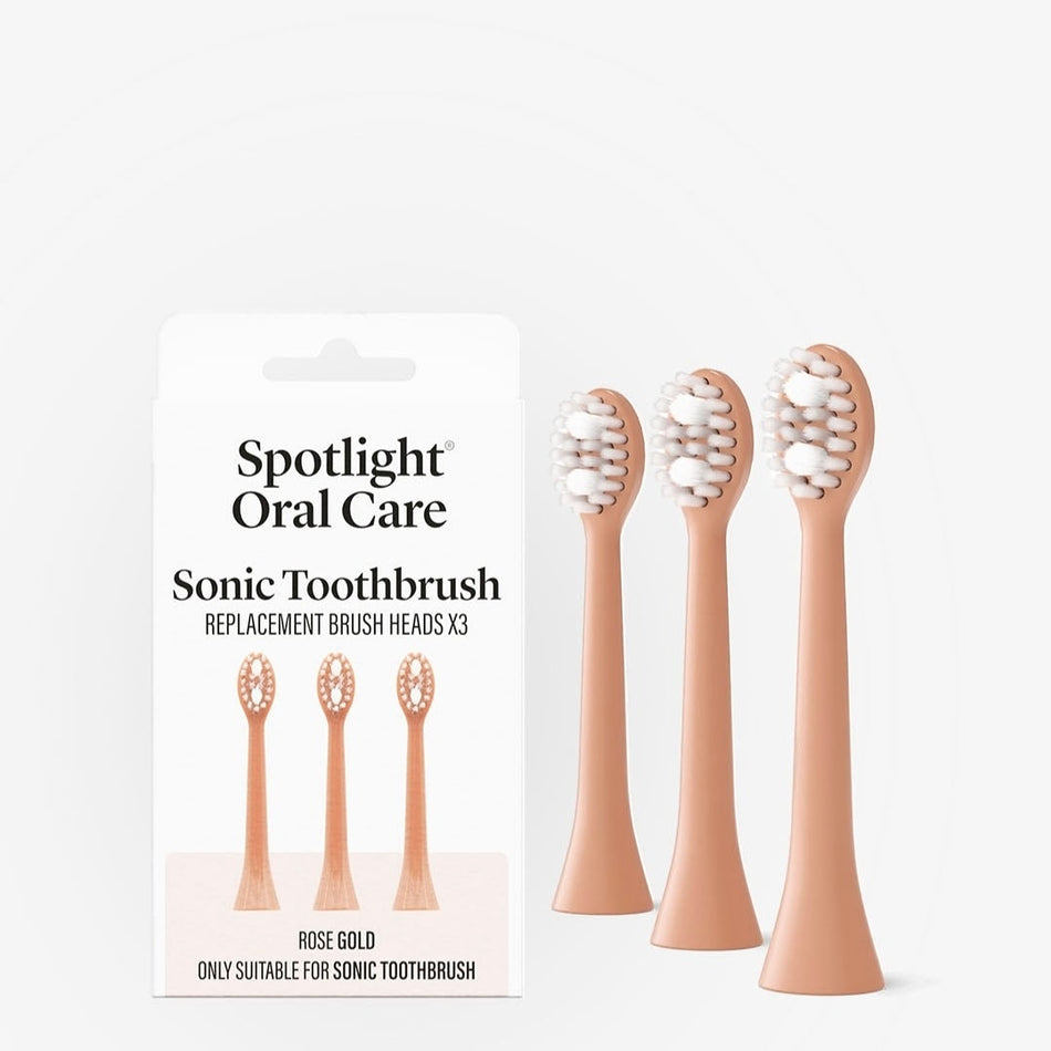 Spotlight Oral Care Sonic Replacement Heads Rose Gold 3 Pk