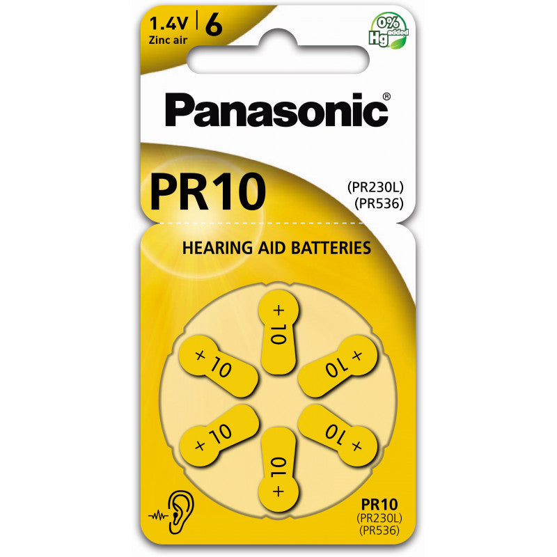 Panasonic PR10 Hearing Aid Batteries